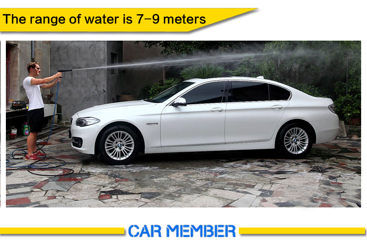 using pressure washer on car water range